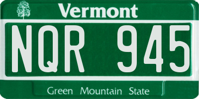 VT license plate NQR945