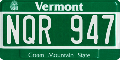 VT license plate NQR947