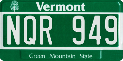 VT license plate NQR949
