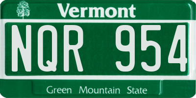 VT license plate NQR954