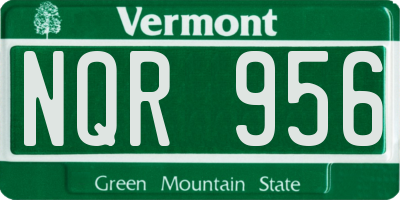 VT license plate NQR956