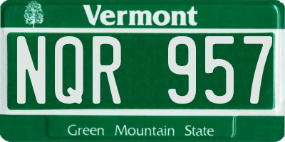 VT license plate NQR957