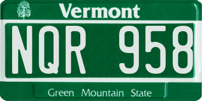 VT license plate NQR958