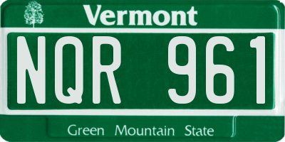 VT license plate NQR961