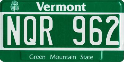 VT license plate NQR962