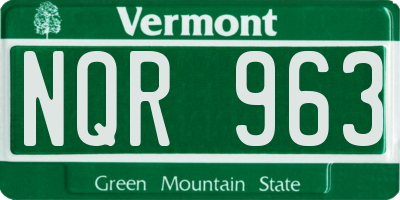 VT license plate NQR963