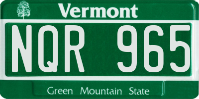 VT license plate NQR965