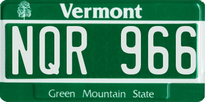 VT license plate NQR966