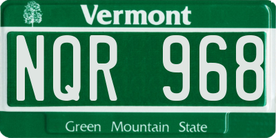 VT license plate NQR968