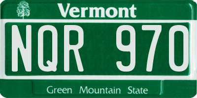 VT license plate NQR970