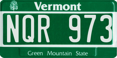 VT license plate NQR973