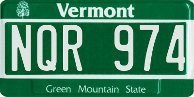 VT license plate NQR974