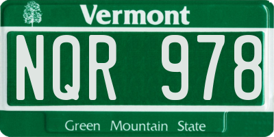 VT license plate NQR978