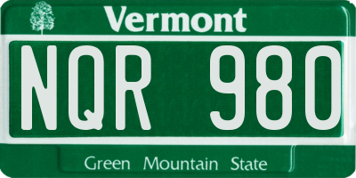 VT license plate NQR980