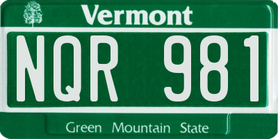VT license plate NQR981