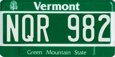 VT license plate NQR982