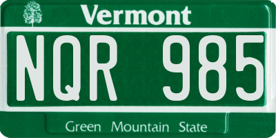 VT license plate NQR985