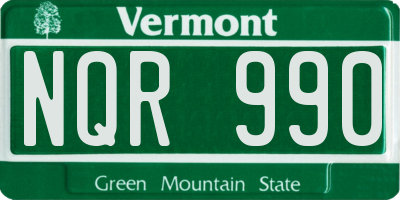 VT license plate NQR990