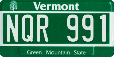 VT license plate NQR991
