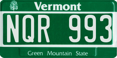 VT license plate NQR993