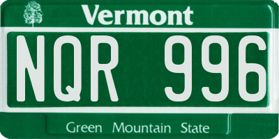 VT license plate NQR996