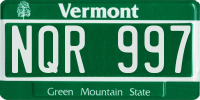 VT license plate NQR997