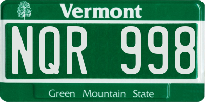 VT license plate NQR998