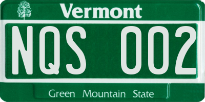 VT license plate NQS002