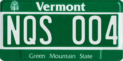 VT license plate NQS004
