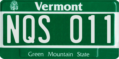 VT license plate NQS011