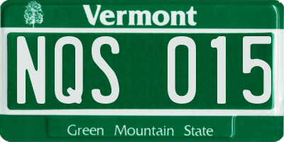 VT license plate NQS015