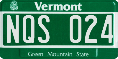VT license plate NQS024
