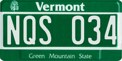 VT license plate NQS034