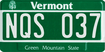 VT license plate NQS037