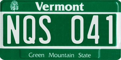 VT license plate NQS041