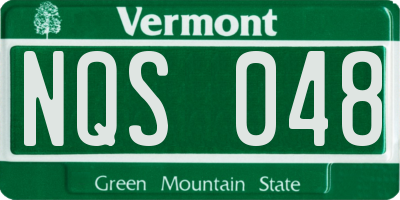 VT license plate NQS048