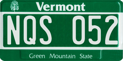 VT license plate NQS052