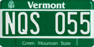 VT license plate NQS055