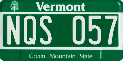 VT license plate NQS057