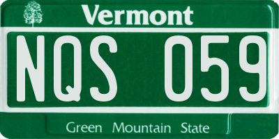 VT license plate NQS059
