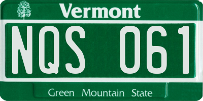 VT license plate NQS061