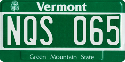 VT license plate NQS065