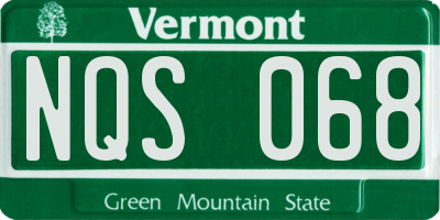 VT license plate NQS068