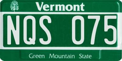 VT license plate NQS075