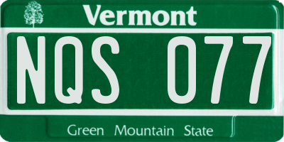 VT license plate NQS077