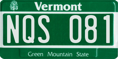 VT license plate NQS081