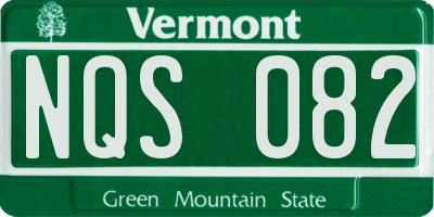 VT license plate NQS082