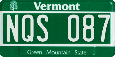 VT license plate NQS087