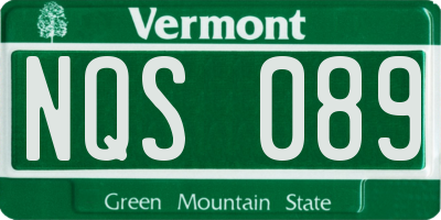 VT license plate NQS089