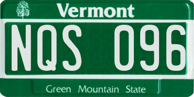VT license plate NQS096